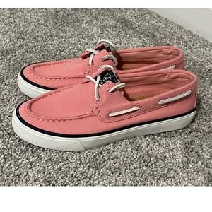 Sperry SeaCycled Crest Vibe Pink Canvas Boat Shoes Sneakers STS88705 Womens 6.5M